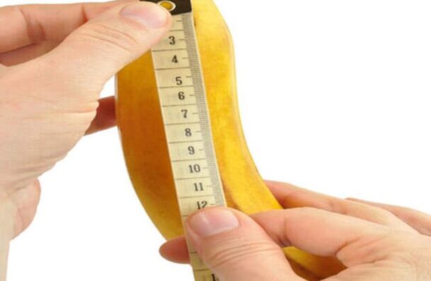 penis measurement before enlargement using the example of a banana